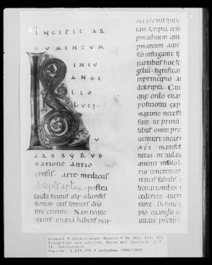 Ms 463, Evangeliar aus Lüttich, fol. 80, Seite mit Initiale L