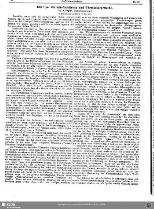 Künftige Wirtschaftsordnung und Uhrmachergewerbe (1. Fortsetzung aus Nr. 9, S. 67 - 69)