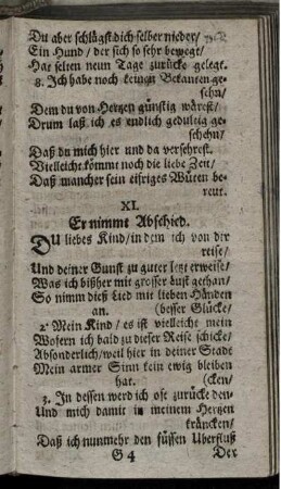 XI. Er nimmt Abschied