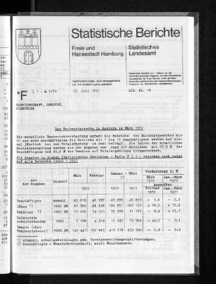 Das Bauhauptgewerbe in Hamburg im März 1972 : Lfd. Nr. 18