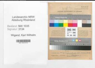 Entnazifizierung Karl Wilhelm Wigand , geb. 27.01.1909 (Ingenieur)