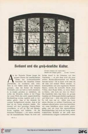 Holland und die groß-deutsche Kultur