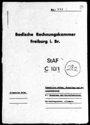 Beschaffungswesen; Allgemeines