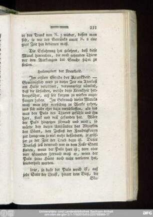 Heilungsart der Krankheit.