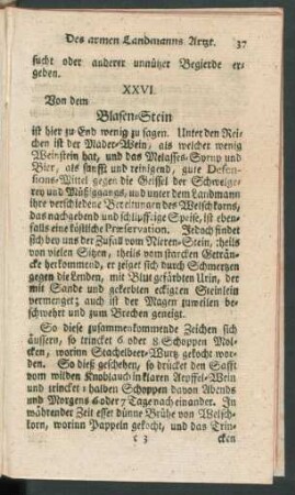XXVI. Von dem Blasen-Stein