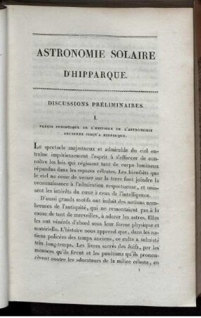 Astronomie Solaire D'Hipparque.