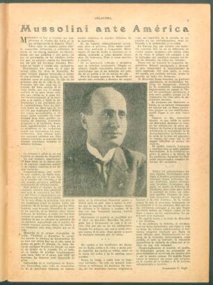 Mussolini ante América