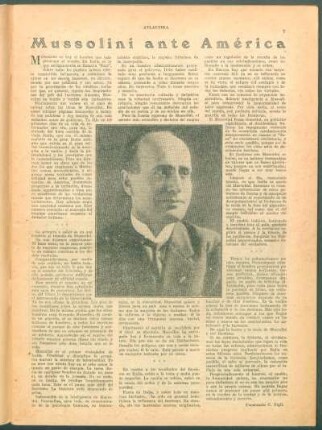 Mussolini ante América