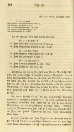 Berlin, den 21. Dezember 1837