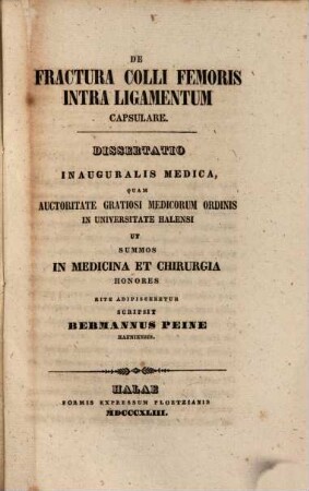 De fractura colli femoris intra ligamentum capsulare
