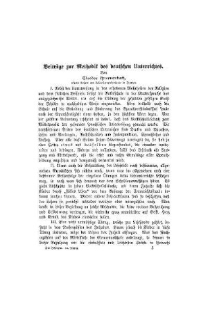Beiträge zur Methodik des deutschen Unterrichtes