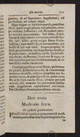 111-129, Dies tertia. Meditatio sexta. De judicio particulari