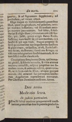 111-129, Dies tertia. Meditatio sexta. De judicio particulari