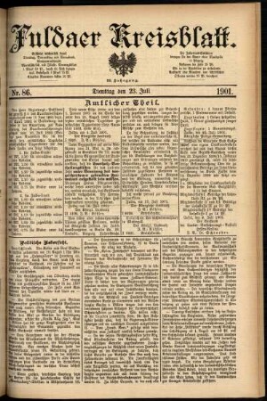Ausgabe vom Dienstag, den 23. Juli 1901.