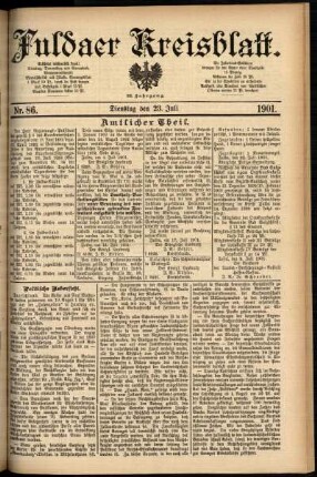 Ausgabe vom Dienstag, den 23. Juli 1901.
