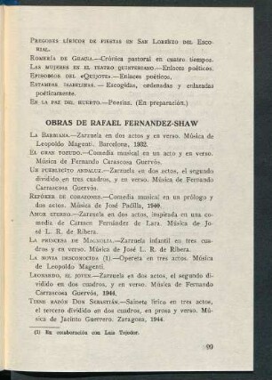 Obras de Rafael Fernández-Shaw