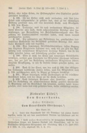 Siebenter Titel. Vom Bauernstande