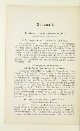 Anhang I. Überblick der bayerischen Geschichte bis 1648