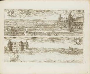 Kupferstich: Arx Eskilstvna / Arx Gripsholm.