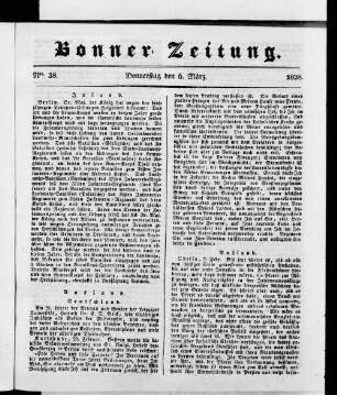 Bonner Zeitung. 1824-1830