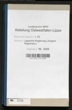 Aufnahme gemütskranker Personen aus der Stadt Lemgo in die Anstalt Lindenhaus
