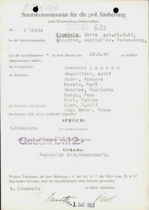 Krombein, Gerta