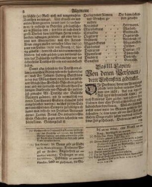 Das III. Capitel. Von denen Personen, derer Lohenstein gedencket.
