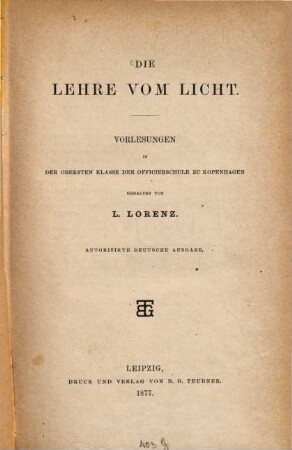 Die Lehre vom Licht