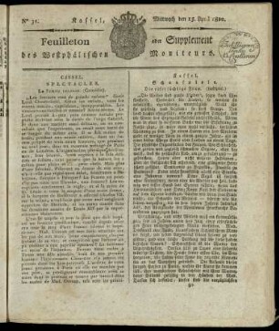 No. 31, Mittwoch den 15. April 1812