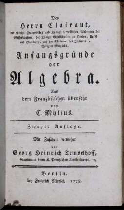Anfangsgründe der Algebra