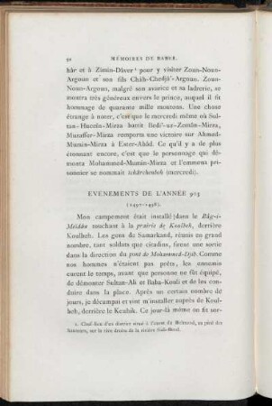 Chapitre V. Événements de l'année 903 (1497-1498)