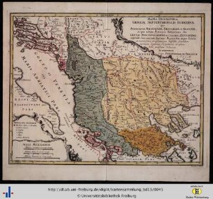 Mappa geographica Graeciae septentrionalis hodiernae.