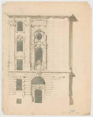 Thiersch, Friedrich von; München; Justizpalast - Fassade (Ansicht)