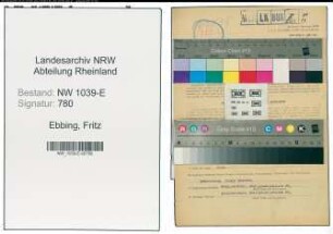 Entnazifizierung Fritz Ebbing , geb. 02.01.1901 (Werkmeister)