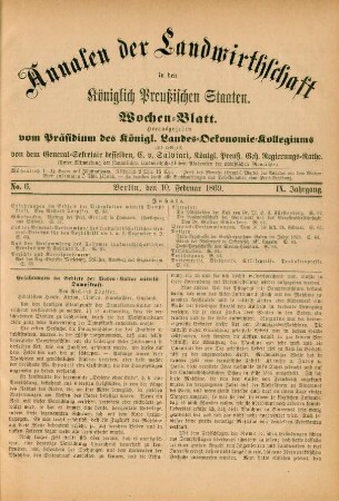 No. 6. Berlin, den 10. Februar 1869. IX. Jahrgang.