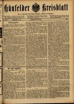 Ausgabe vom Samstag, den 06. Juni 1914.