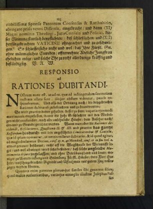 Responsio ad Rationes Dubitandi.
