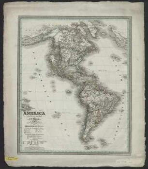 Karte von Amerika, 1:27 400 000, Kupferstich, 1836