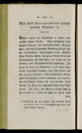 Bild eines Frauenzimmers von ausnehmendem Verstande.