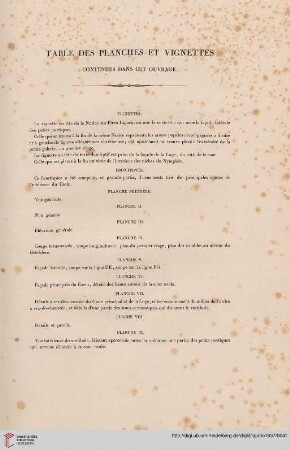 Table des planches et vignettes