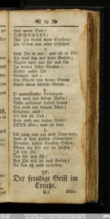 37. Der freudige Geist im Creutze.