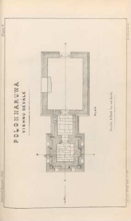 Plate V. Polonnaruwa. Vishnu Dévâlé. Plan