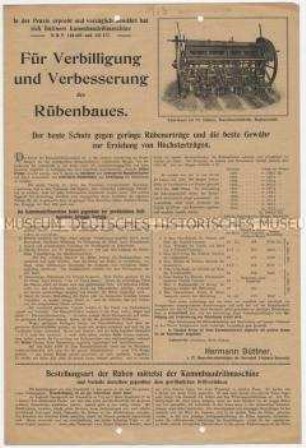 Verbilligung und Verbesserung des Rübenbaues.
