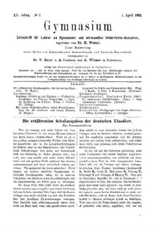 Die erklärenden Schulausgaben der deutschen Klassiker : eine Zusammenstellung
