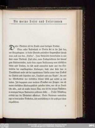 An meine Leser und Leserinnen