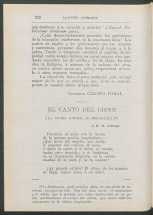 El canto del cisne
