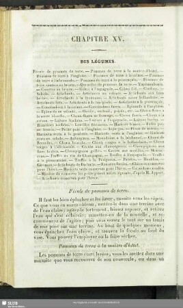 Chapitre XV. Des Légumes