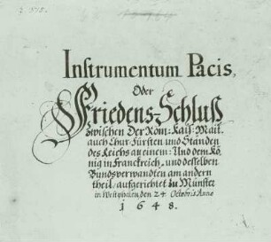 Instrumentum Pacis oder Friedensschluß (Westfälischer Friede)