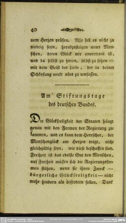 Am Stiftungstage des deutschen Bundes