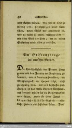 Am Stiftungstage des deutschen Bundes